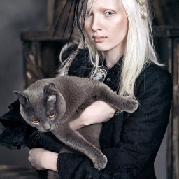 albino model girl woman portrait