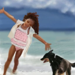 wdpvacation beach dog girl digital