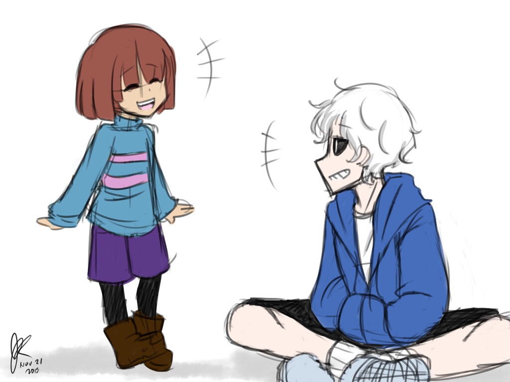 Anime Undertale Sans And Frisk
