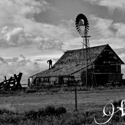 barn blackandwhite photography farm windmill